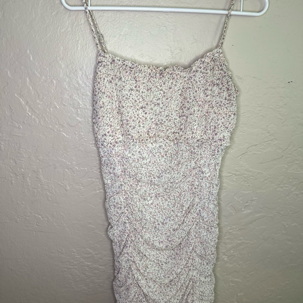 Papaya Floral Mini Dress - Cream and Pink